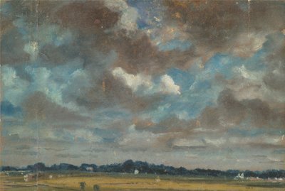 Paisaje extenso con nubes grises de John Constable